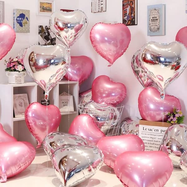 10 STK 45 cm Store Folie Røde Hjerteformede Balloner Til Valentinsdag A12