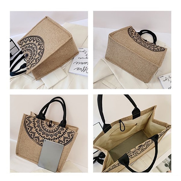 Canvas Handväskor För Kvinnor Mode Tote Strandväskor Återanvändbar Butik 1pc