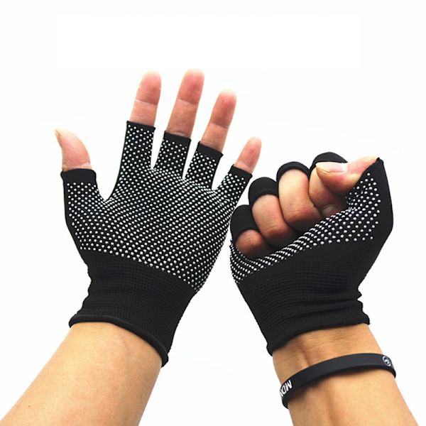 Halvfinger Andningsbara Ridning Cykling MTB Vandring Fitness Stickade 1pair