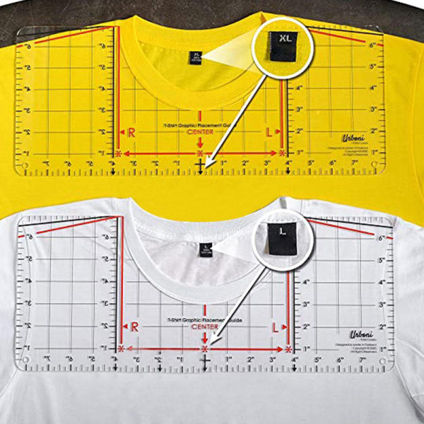 T-skjorte-linjalguide Vinyljustering T-skjorte-linjalsenterdesign M
