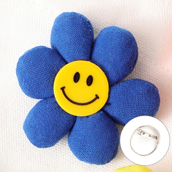 1 stk mote fargerikt smilende ansikt Solsikkebrosjer Merker P Blue