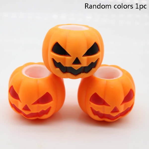 Halloween Pumpkin Ghost Dekompressionsleksak Gummi Bouncy Ball K Random colors 2 PCS
