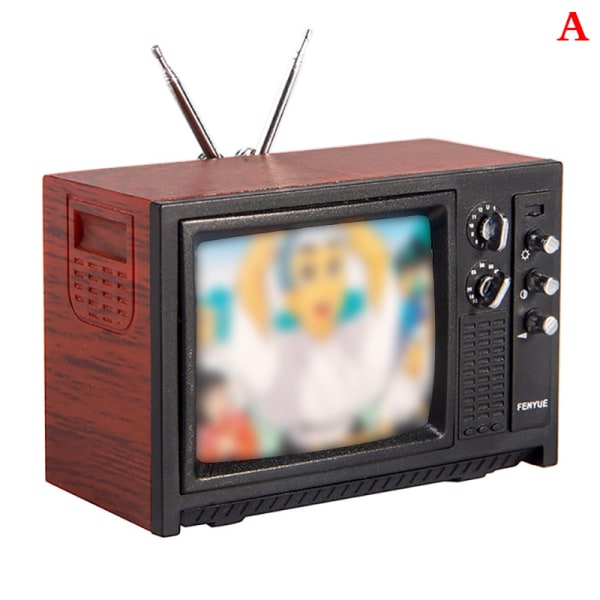 DollHouse Miniatyyrikoristeet Mini retro-TV-lelukoristeet A
