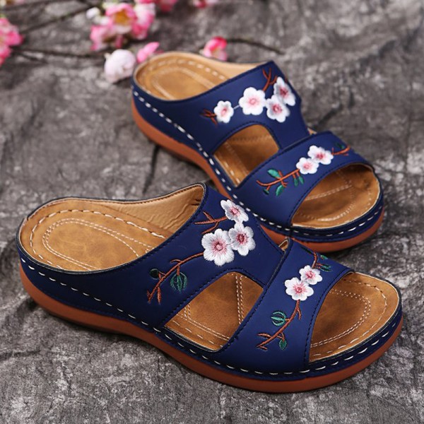 Naisten sandaalit Pehmeäpohjaiset kiilat Kengät Naisten kesäsandaalit Med Blue 37