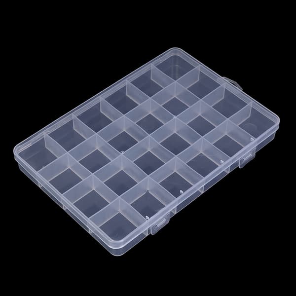 24 rum Plastæske Etui Smykker Perle Opbevaringsbeholder Transparent