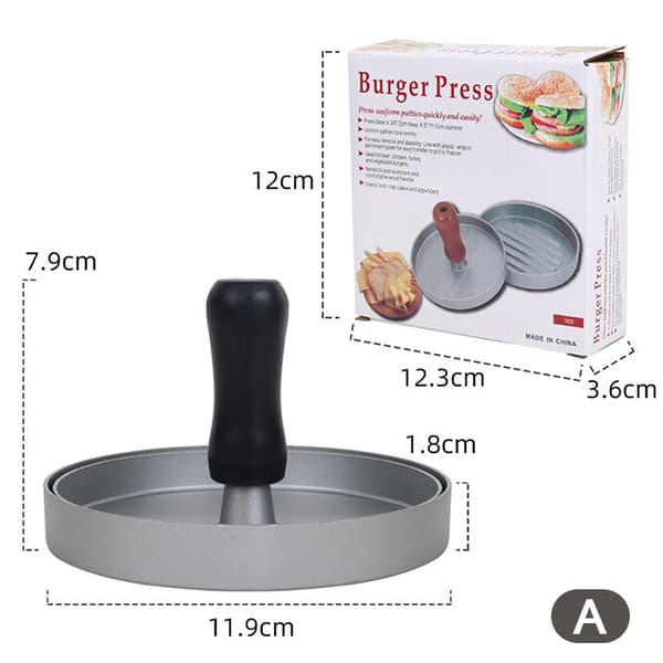 High Guality Rund Hamburger Form Aluminiumslegering Hamburger Kjøtt D