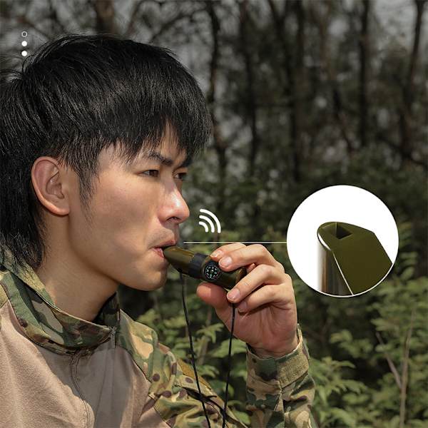 7in1Multi-Functional Whistle Outdoor Camping Vandring Klättring Su