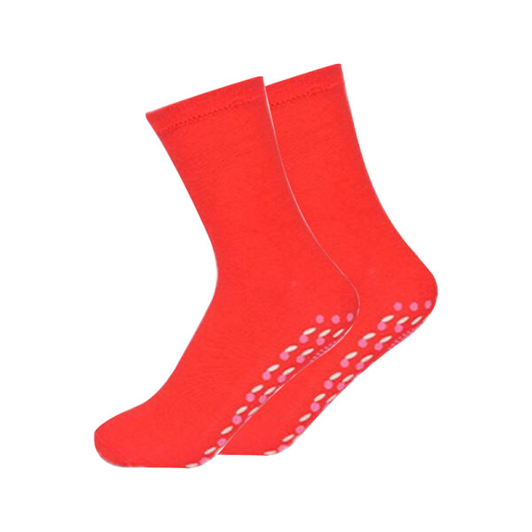 Unisex selvoppvarmende helsesokker turmalinterapi fot M Red