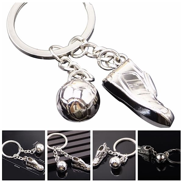 Uusi 3D e Metal Ring avaimenperä Avaimenperä Cool jalkapallokenkä Lovely Ke 2 pcs