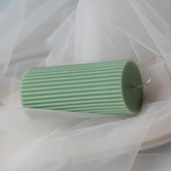 Stribe cylindrisk akryl lysstøbeform DIY lysstøbeform bryllup 5x15cm