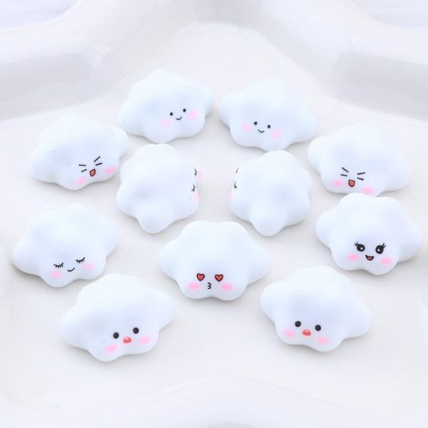 10 stk FlatBack Resin Cartoon Luminous Cloud Planet Cabochon Art