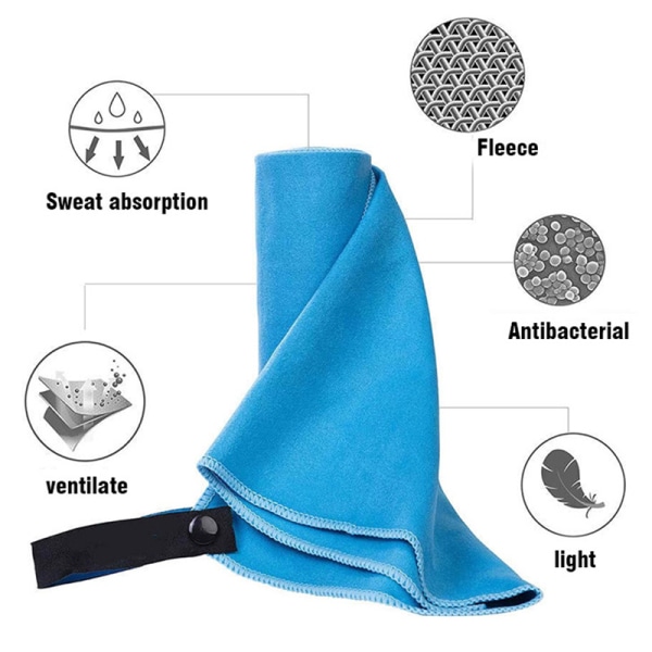 Mikrofiberhåndklæde Quick Dry Håndklæde Rejsehåndklæde Sportshåndklæde Beac Navy blue