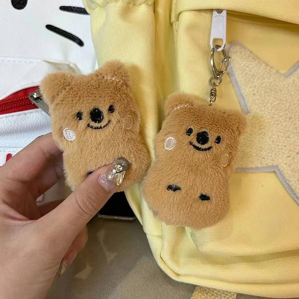 Cartoon Squeak Liten Brun Björnpluch Leksak Nyckelring Ryggsäck Pe 1pc