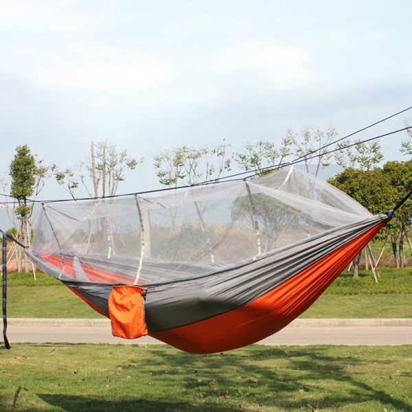 Bærbar utendørs campingtelthengekøye med fallskjermhengende S Royal Blue Grey