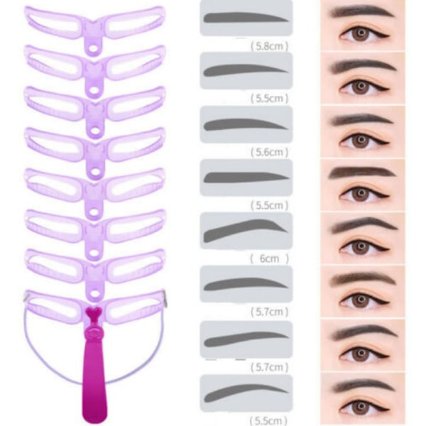 8 STK DIY Eyebrow Shaper Makeup Skabelon Eyebrow Grooming Shapin 8pcs/set