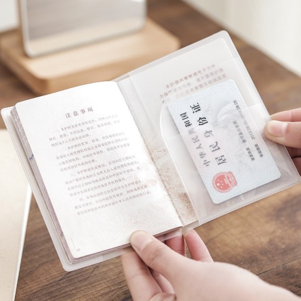 1 stk Passport Cover PVC Vanntett Veske for Passport Wallet Bus White frosted