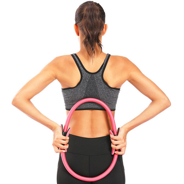 Yoga Fitness Ring Circle Pilates Kvinner Jente Trening Hjem Resis Pink