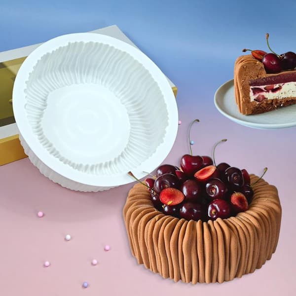 6 hulrom sylinder koppform mousse kakeform for å lage dessert Black 1