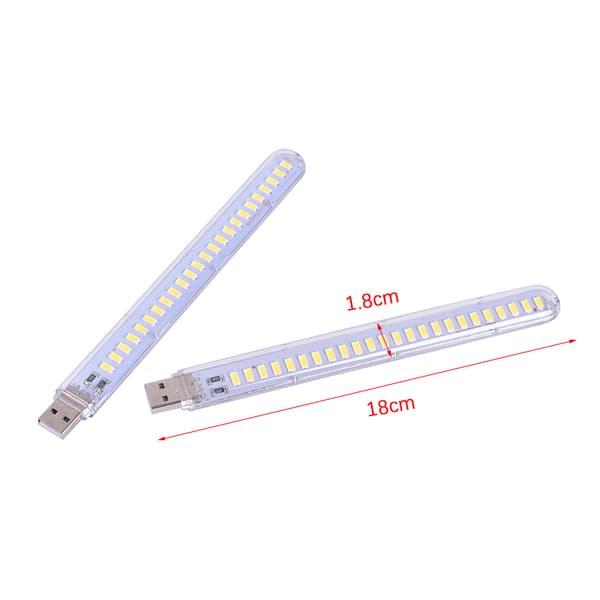 5V 12W USB LED Natlys 24 LED'er USB-læsebordlampebog white