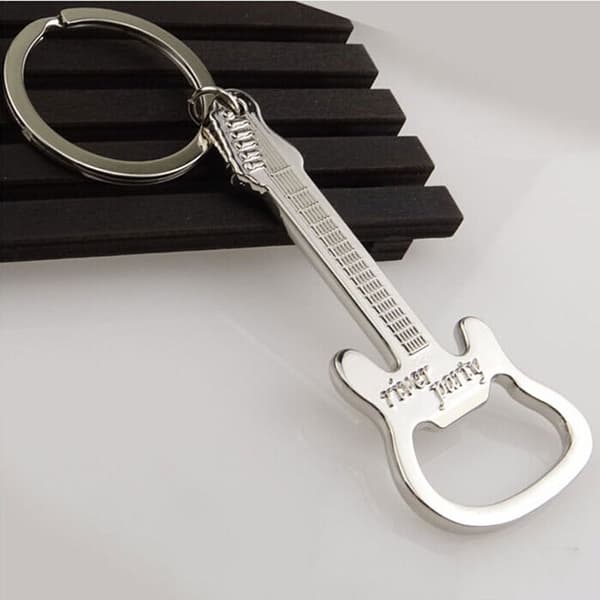 1 X Gitarr Flasköppnare Ring Nyckelring Kedja Metal Bar Vinöl