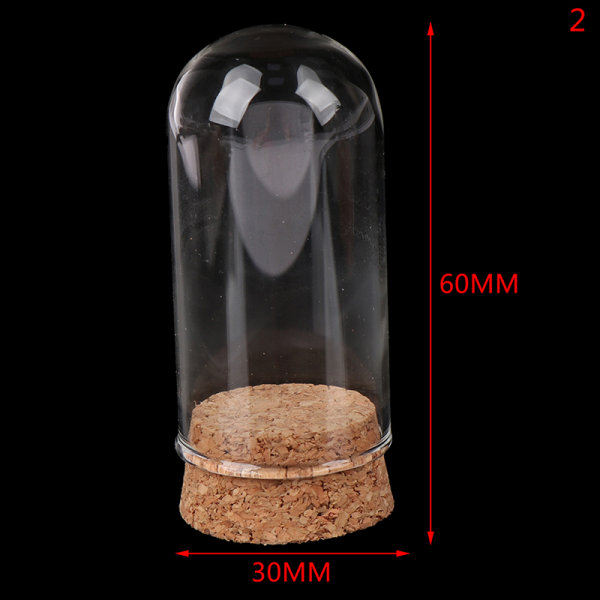 1/6 docka glaskupol display trä kork klockburk med trä bas 2(30*60mm)