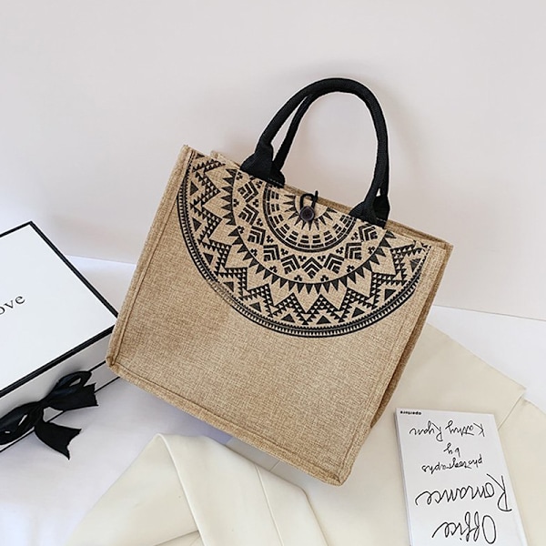 Canvas Handväskor För Kvinnor Mode Tote Strandväskor Återanvändbar Butik 1pc