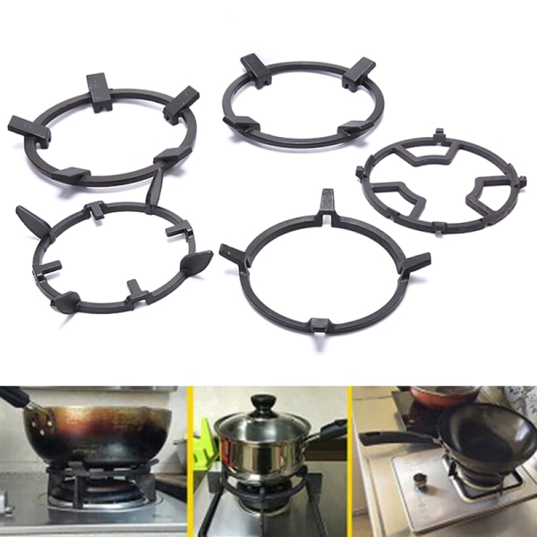 Wokställ Iron Wok Pan Stödställ för brännare Hällar Kök T B