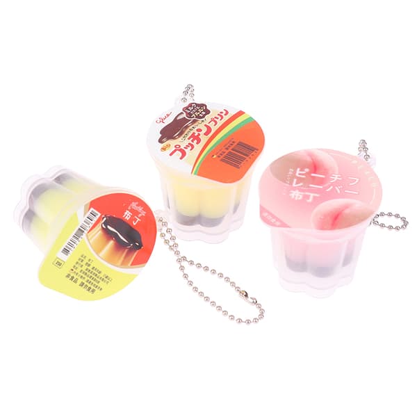 Novelty Pudding Pendant Play Reduce Pressure Keychain Stress R C