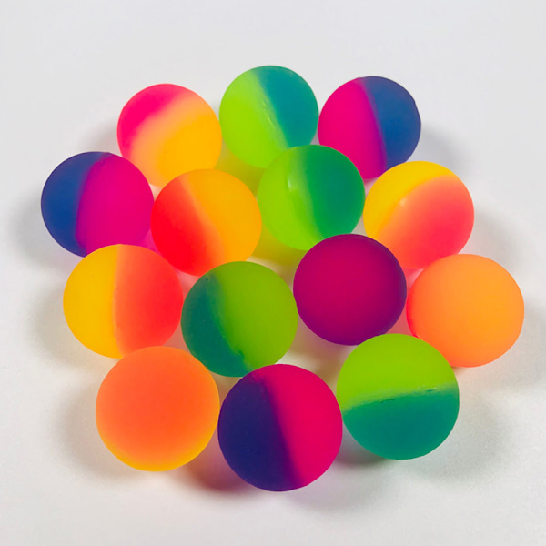 1 st 25 mm tvåfärgad elastisk boll leksak barn färgad pojke gummi one size