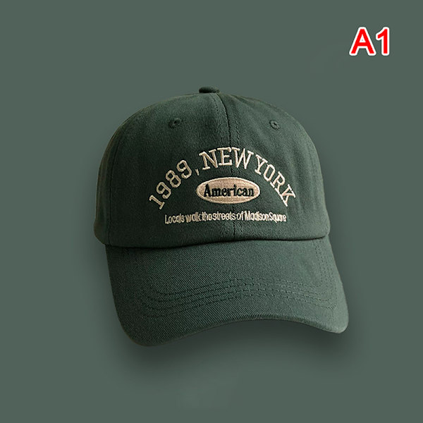 Retro mænds og kvinders baseball kasketter Street Lettered broderi Khaki
