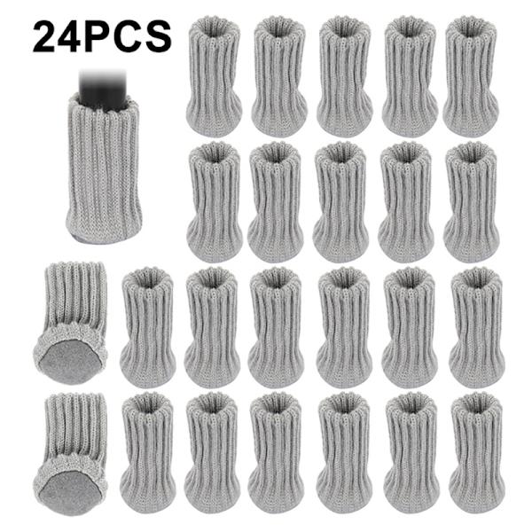 24st Stickad Stol Benstrumpor Möbel Bordsfötter Ben Golv Pr Gray 24 PCS