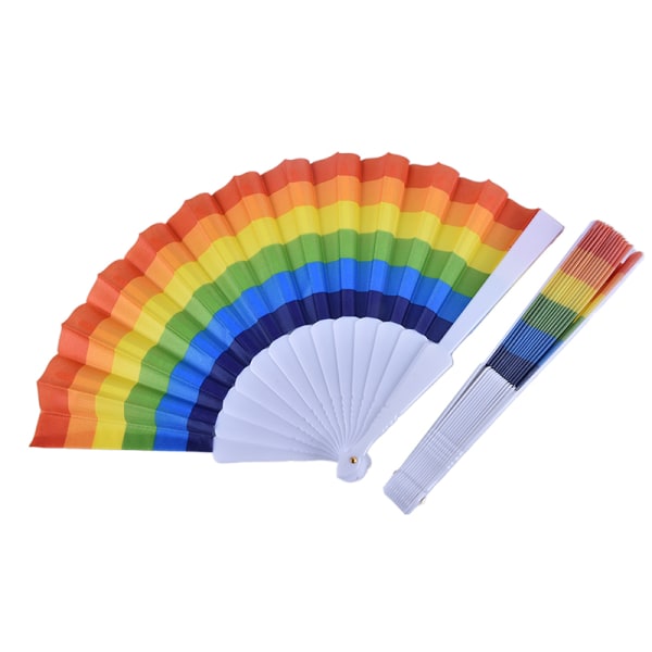 Rainbow Fan Håndholdt Folding Fan Dans Til Dekoration Fan Art 3 pcs