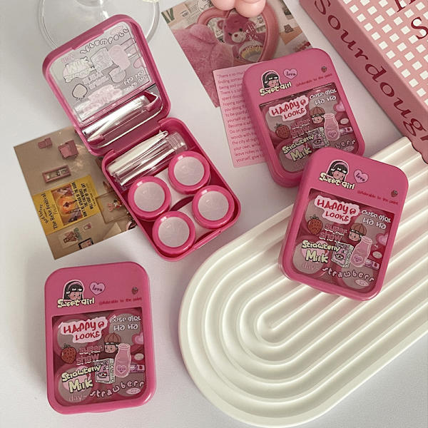 e Mini kontaktlinser etui Kit til piger Rejser Bærbar kontakt one size