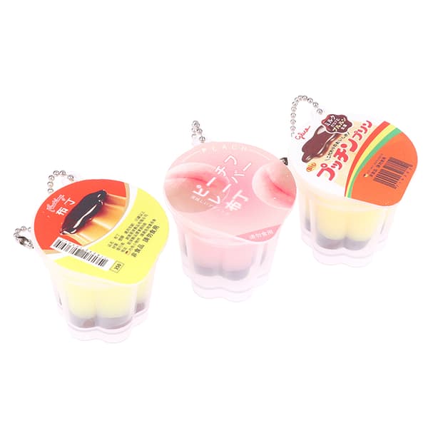 Novelty Pudding Pendant Play Reduce Pressure Keychain Stress R A