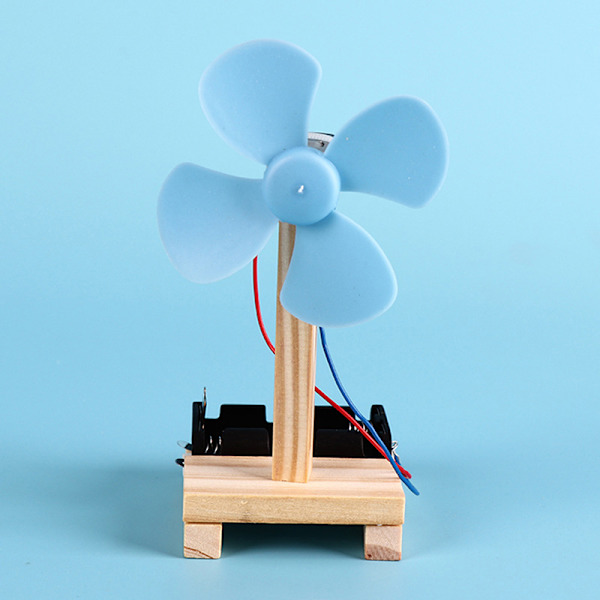 1Pc Blue DIY Electric Fan Experiment Model Physics Science Elem One Size
