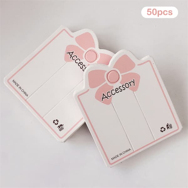 50 st rosa rosett 2 porer display papper kort hårtillbehör one size