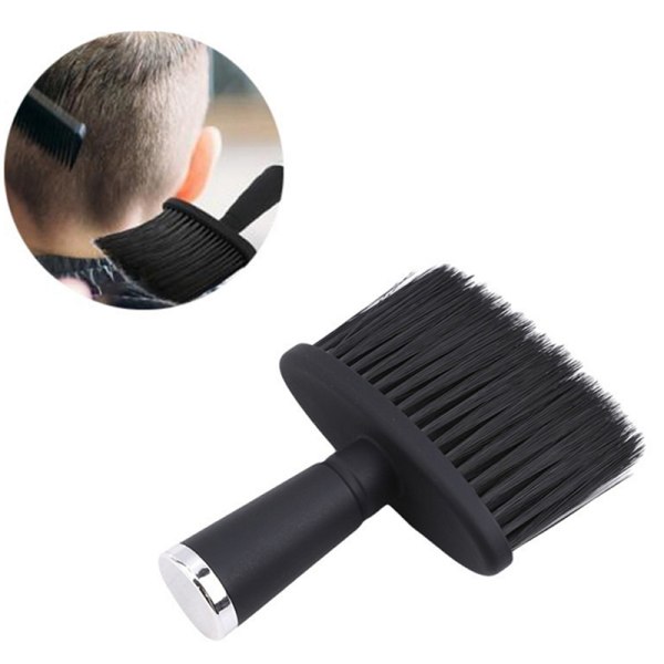 Soft Black Neck Face Duster Brushes Barber Hair Clean Hairbrush Silver
