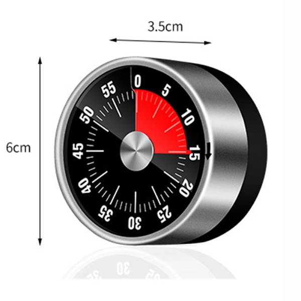 Mekanisk kökstimer 60-minuters klocktimer med högt larm White