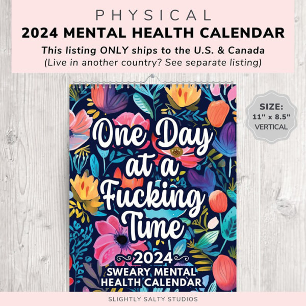 Mental Health Daglig kalender Veggkalender 2024 Inspirerende 2
