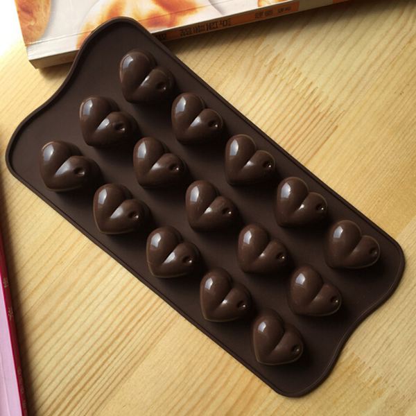 Nytt hjerte Silikon Fondant Kake Godteri Gelé Sjokolade Muf
