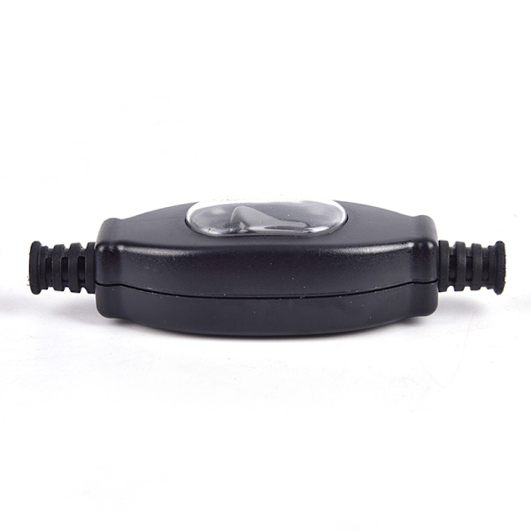 Vanntett in-line-bryter ledningsbryter IP65 rund ledningskontakt D Black