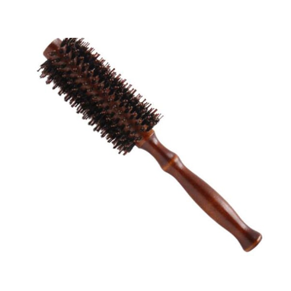 1 Stk varmebestandig DIY Boar Bristle Hair Curl Brush Salon Woode L