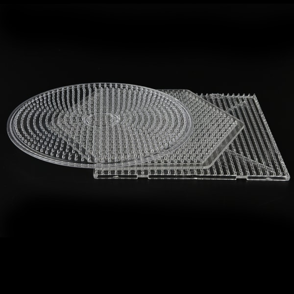 1 kpl neliömäisiä pyöreitä kuusikulmiotauluja, läpinäkyviä 5 mm Hama B:lle Hexagon