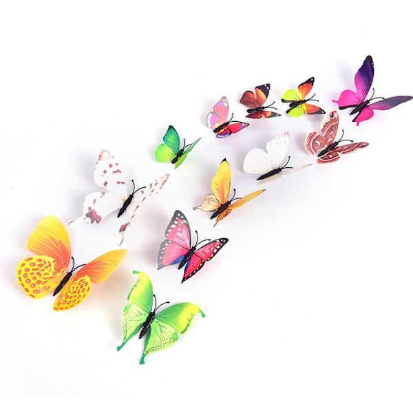 12 stk. Butterfly Magnets Stickers Køkkenmagneter Køleskab H A