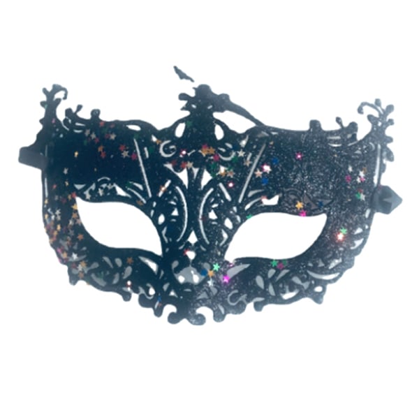 Ylellinen venetsialainen naamiaisnaamio Naisten tytöille Sexy Fox Eye Mask F Black