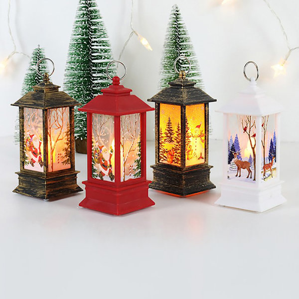 Julepynt LED Lampe Desktop Hængende Julemand Elk Lan 01