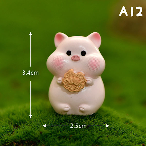 Tecknad Zodiac Color Doll Crafts Nyckelring Handväska hängande present Pig