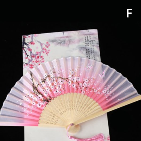 Style Fan Mønster Folde Folde Håndholdt Flower Fan Damer P F