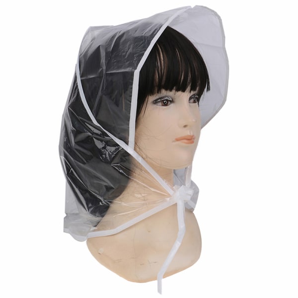 1 stk. Beskytt frisyre regnhatt i plastikkhette for kvinner og La One Size