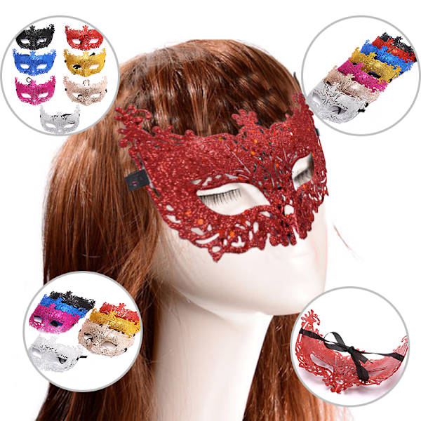 Venetsian seksikäs Golden Fox Mask Masquerade Costume Dance Mask Acces Silver 2 PCS